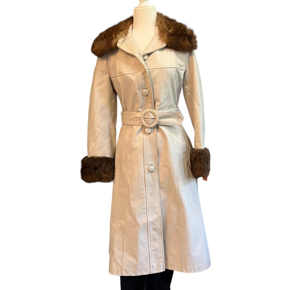 Rajac Leathers Vintage 1970’s Leather & Fur Coat Small